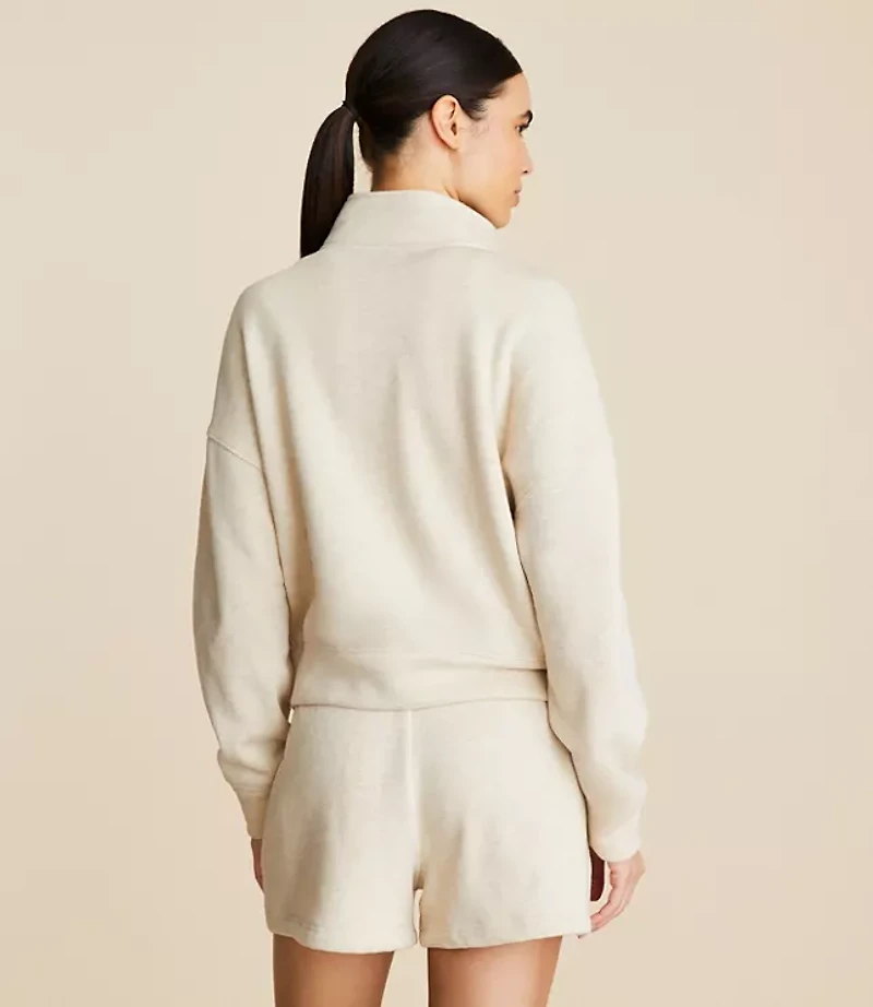 Lou & Grey Snap Fluffy Fleece Sweatshirt