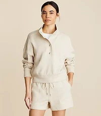 Lou & Grey Snap Fluffy Fleece Sweatshirt