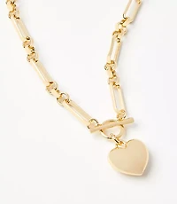 Heart Pendant Toggle Necklace