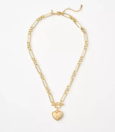 Heart Pendant Toggle Necklace