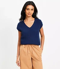 Stitchy V-Neck Wedge Sweater