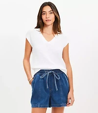 Stitchy V-Neck Wedge Sweater