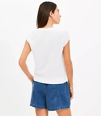 Stitchy V-Neck Wedge Sweater