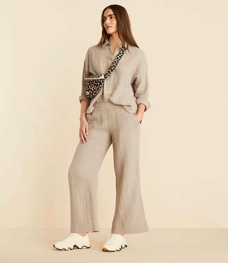 Lou & Grey Triple Cloth Wide Leg Pants