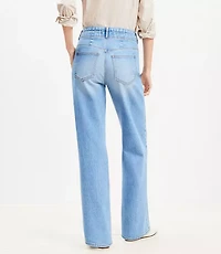Petite Seamed Wide Leg Jeans Bright Authentic Indigo
