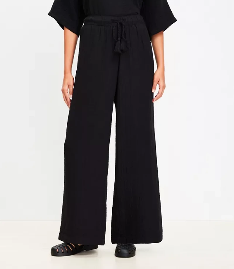 LOFT Beach Triple Cloth Wide Leg Pants