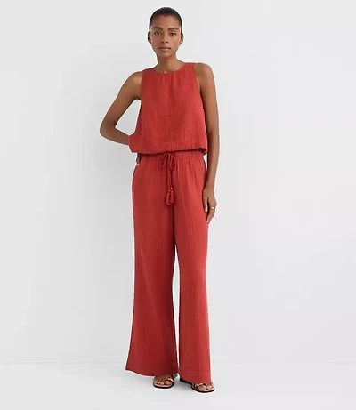 LOFT Beach Triple Cloth Wide Leg Pants
