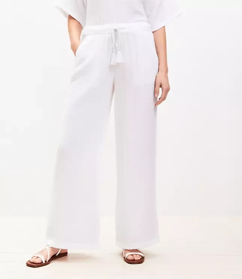 LOFT Beach Triple Cloth Wide Leg Pants