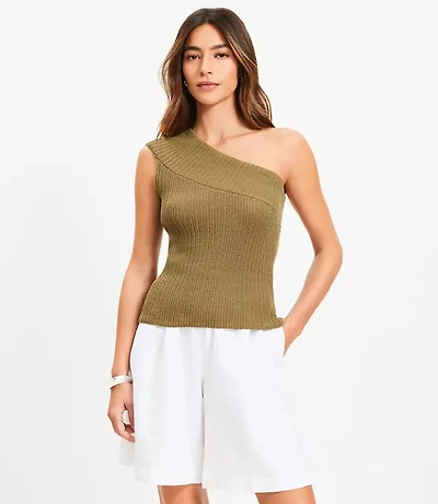 Ribbed One Shoulder Sweater