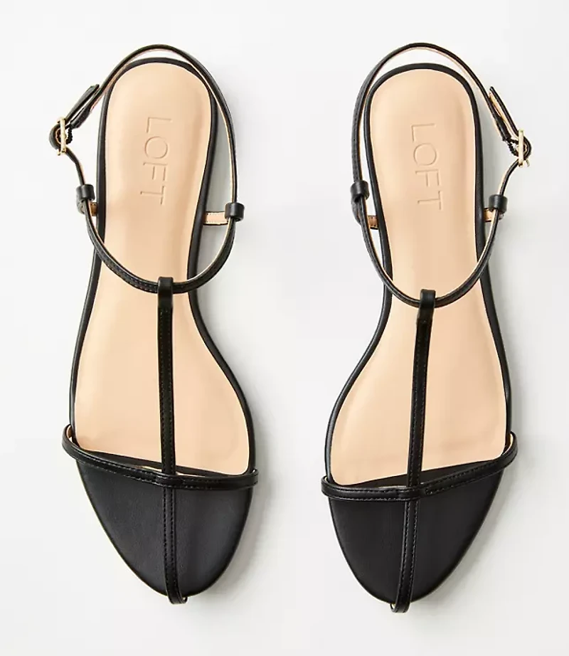 Skinny T-Strap Sandals