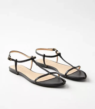 Skinny T-Strap Sandals