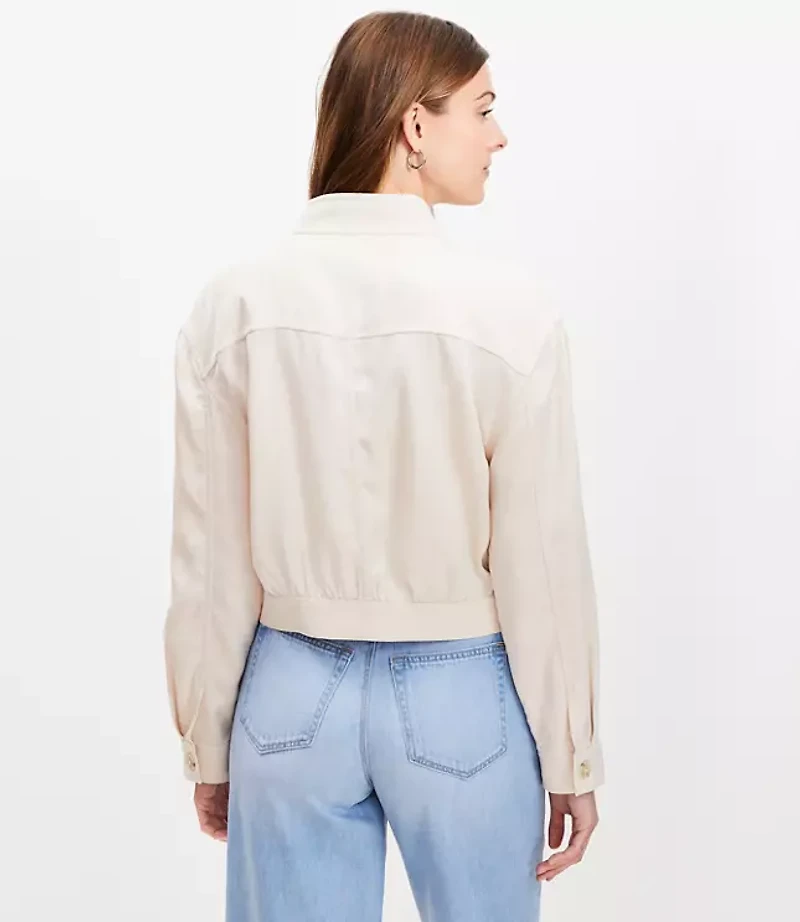 Petite Fluid Bomber Jacket