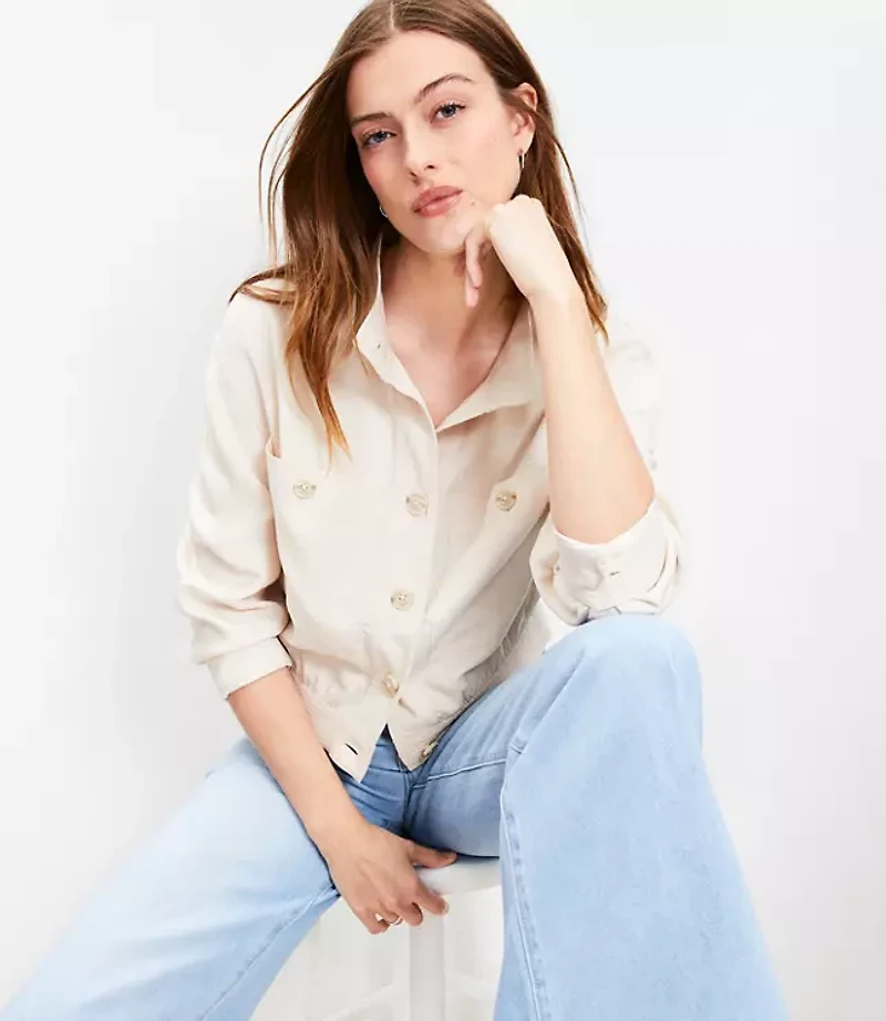Petite Fluid Bomber Jacket