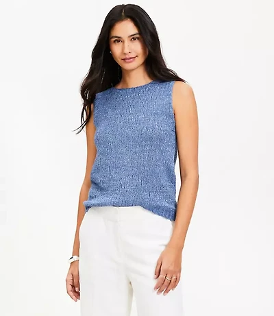 Textured Boatneck Sweater Tank