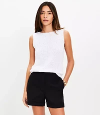 Textured Boatneck Sweater Tank