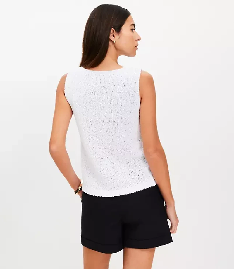 Textured Boatneck Sweater Tank