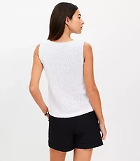Textured Boatneck Sweater Tank