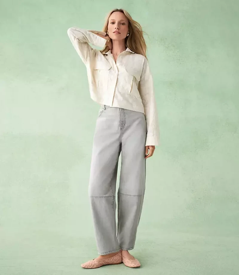 High Rise Barrel Jeans Vintage Grey Wash
