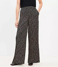 Fluid Pull On Wide Leg Pants in Dot