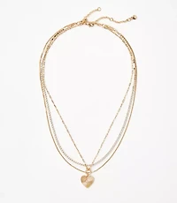 Heart Pendant Layered Tennis Necklace Set