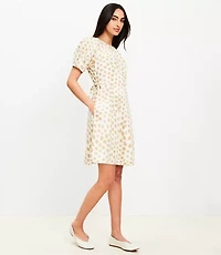 Petite Dotted Side Tie Mini Pocket Dress