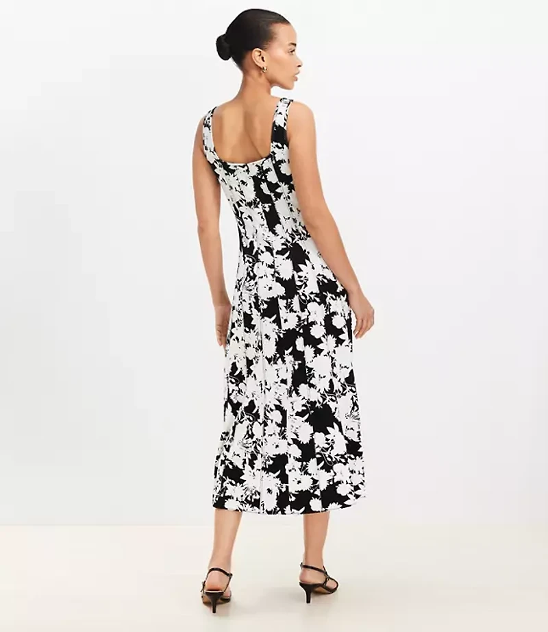 Petite Garden Seamed Ponte Midi Dress