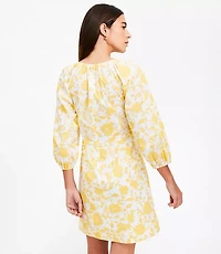 Floral Poplin Shirred Mini Dress