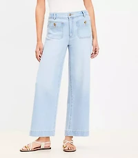 Petite Palmer Wide Leg Crop Jeans Light Vintage Indigo Wash