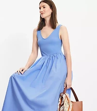 Mixed Media Midi Pocket Dress