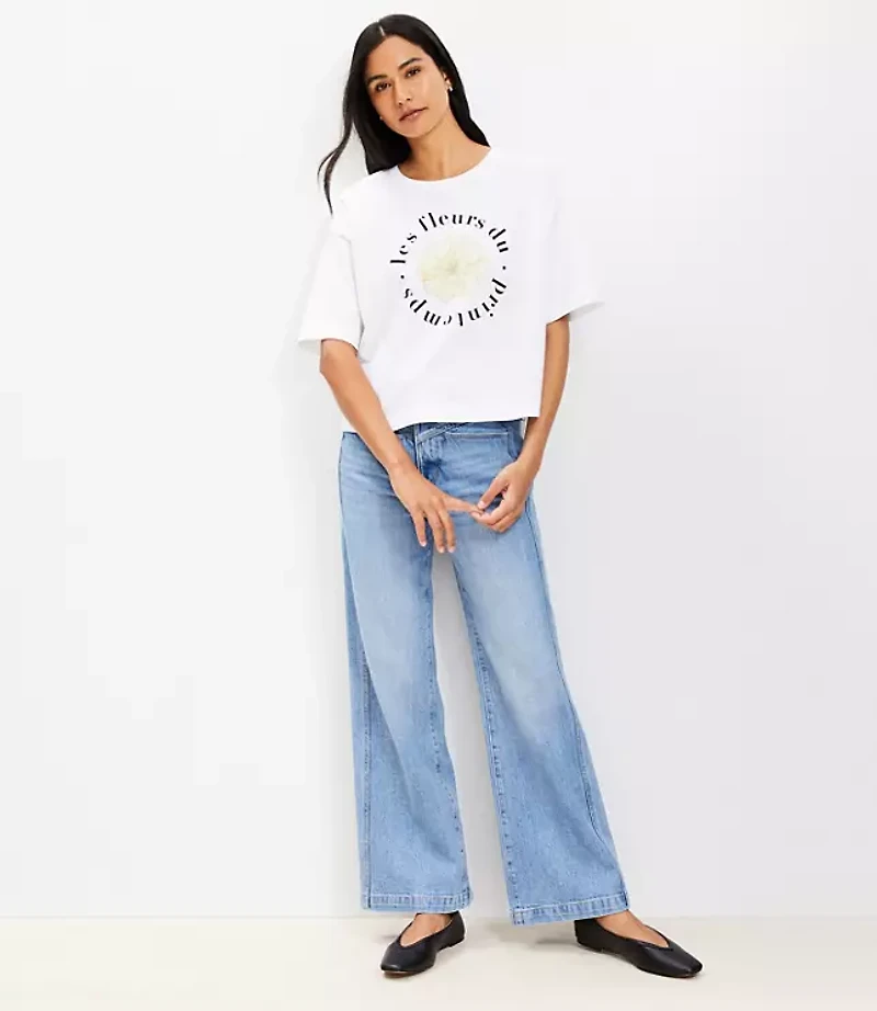 Petite Floral Jersey Modern Tee