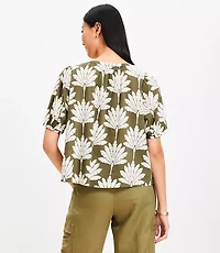 Palm Bubble Sleeve Blouse