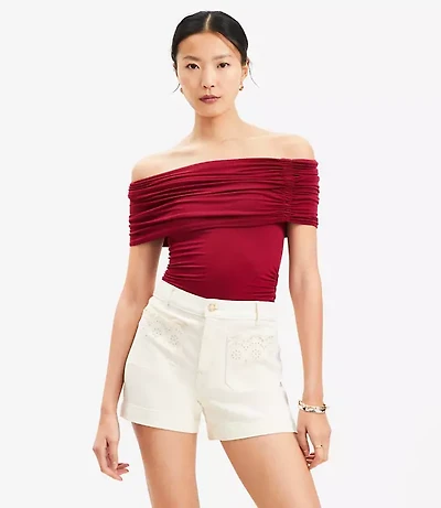 Cinched Off The Shoulder Top