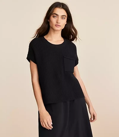 Lou & Grey Ribbed Pocket Wedge Sweater