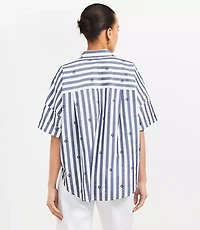 Petite Clip Stripe Henley Dolman Everyday Tunic Shirt