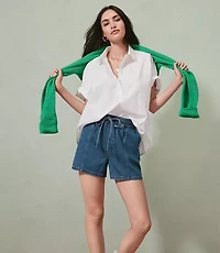 Petite Poplin Henley Dolman Everyday Tunic Shirt