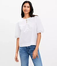 Petite Poplin Bow Top
