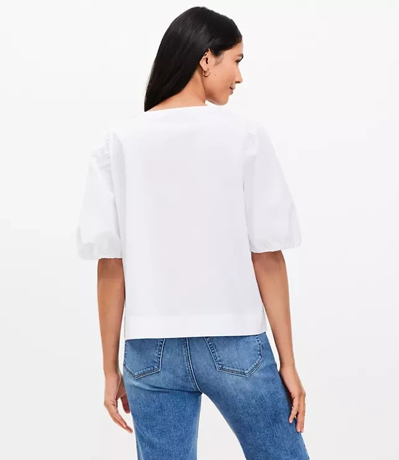 Petite Poplin Bow Top