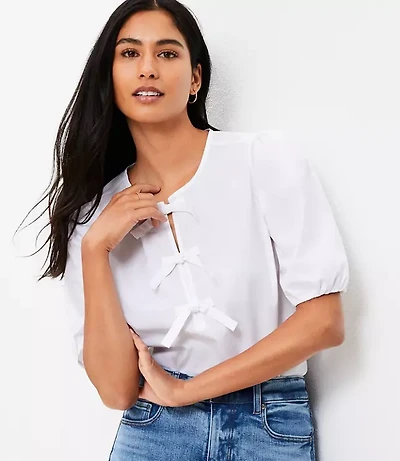 Petite Poplin Bow Top