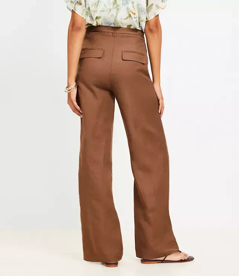 Straight Pants in Linen Blend