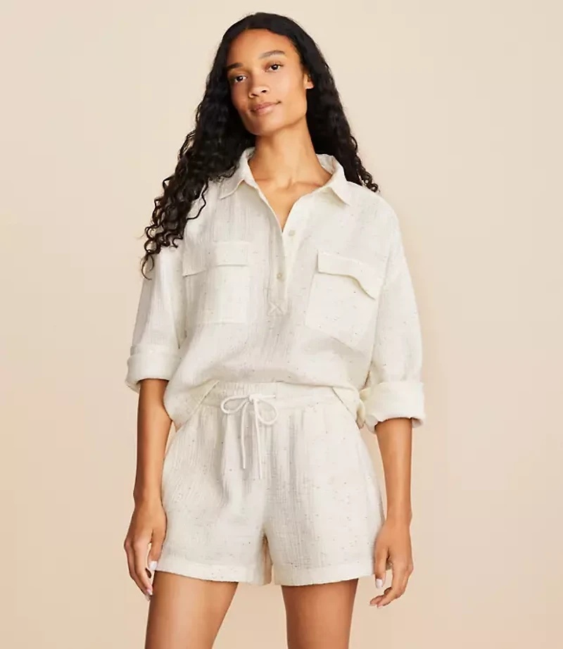 Lou & Grey Flecked Triple Cloth Pocket Shirt