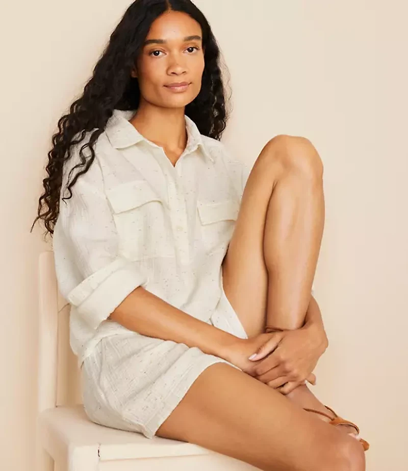 Lou & Grey Flecked Triple Cloth Pocket Shirt
