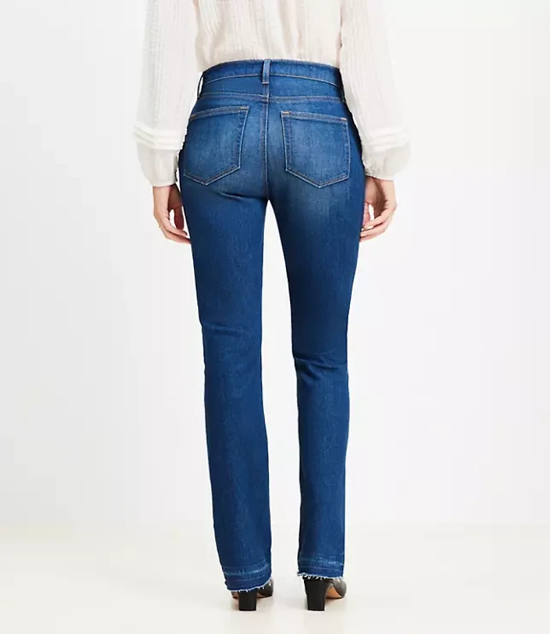 Petite Curvy Let Down Hem Mid Rise Boot Jeans in Original Medium Stone Wash