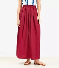 Poplin Pleated Maxi Pocket Skirt