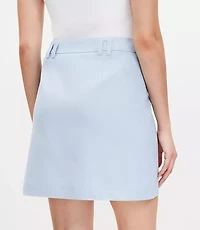 Tall Flap Trim Cotton Linen Mini Skirt