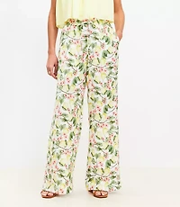 Blossom Pull On Wide Leg Pants Linen Blend