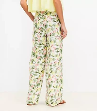 Blossom Pull On Wide Leg Pants Linen Blend