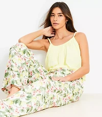 Blossom Pull On Wide Leg Pants Linen Blend