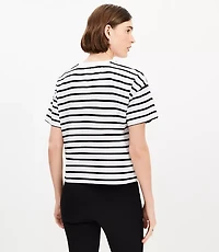 Striped Side Button Jersey Modern Tee