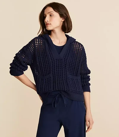 Lou & Grey Open Stitch Hoodie Sweater