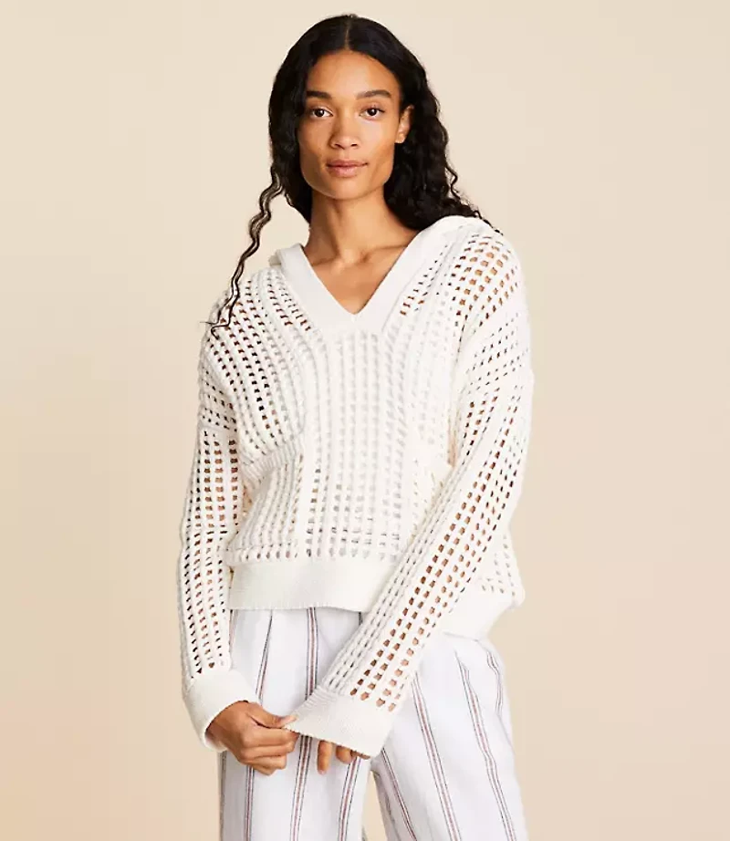 Lou & Grey Open Stitch Hoodie Sweater